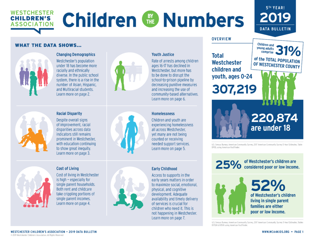 2019 WCA Data Bulletin about children and youth in Westchester County NY is available for download pit counts