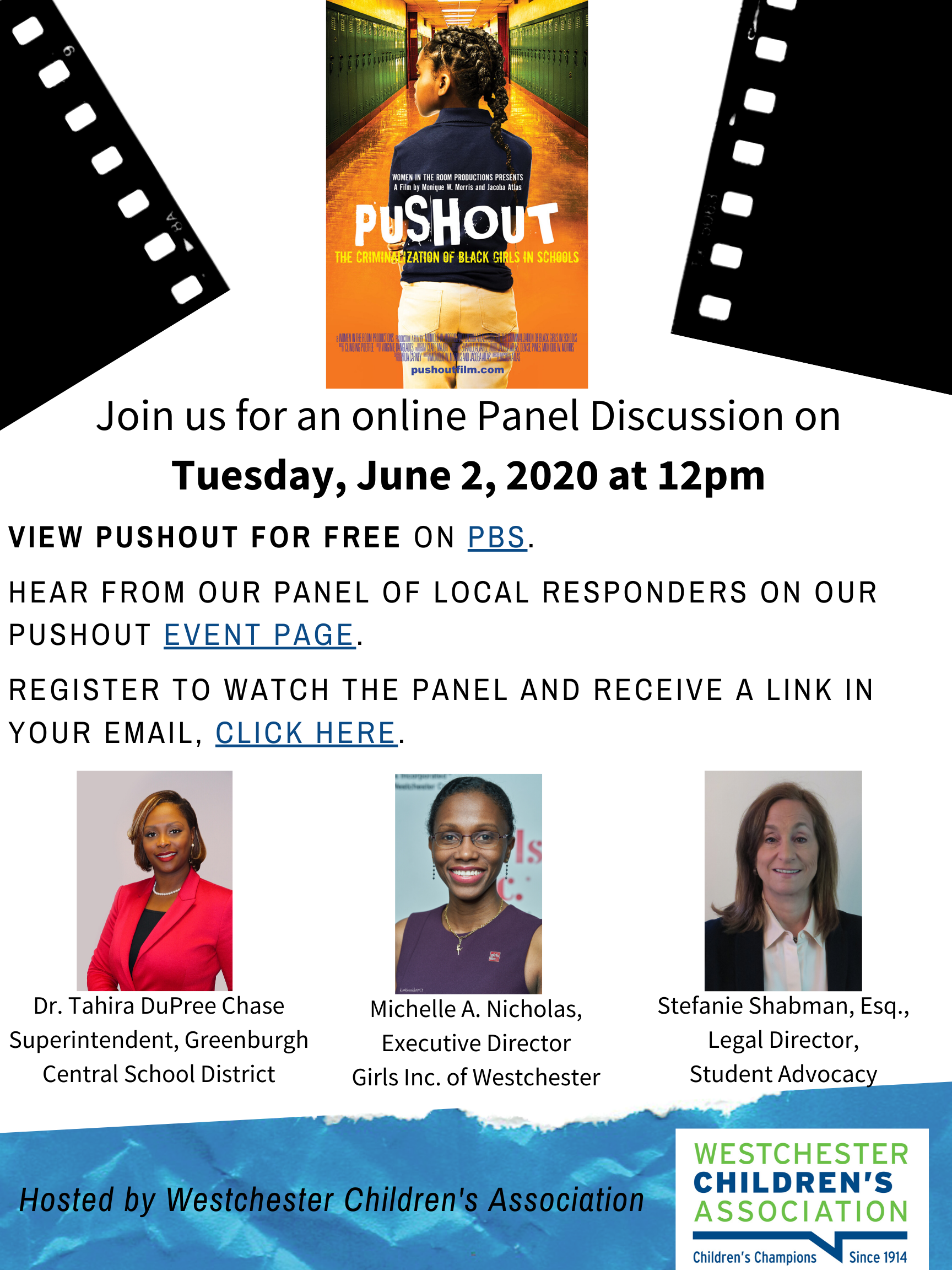 'PUSHOUT' Panel Discussion ONLINE! - Westchester Children's Association ...