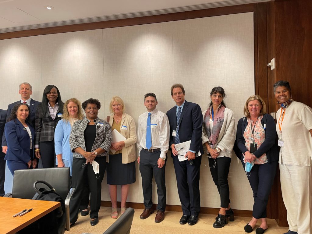 Westchester Children's Association (WCA) hosts a roundtable of community partners and experts about children's mental health at Morgan Stanley in September 2021